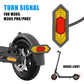 Electric scooter turn signal lamp bar with red lens and yellow circuit-style border