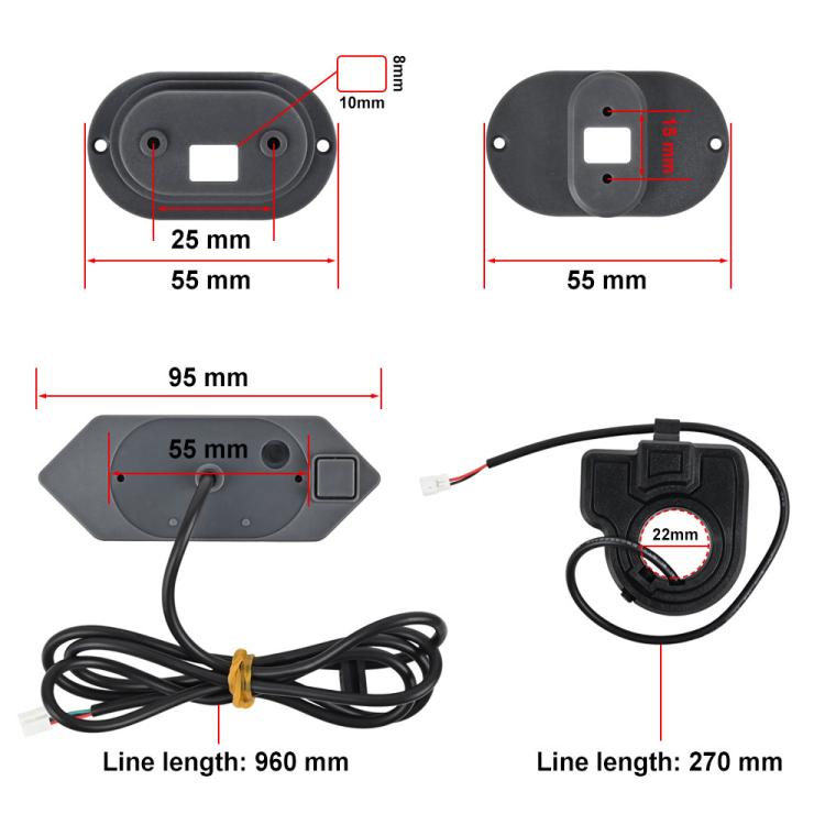 Turn signal lamp mounting dimensions with wiring harness and control module