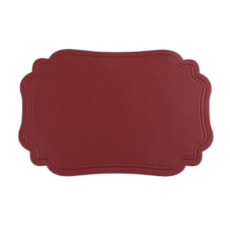 Retro PVC Heat-insulating  Home Use Table Mat, Rectangle Burgundy, Rectangle Pink, Rectangle Grey, Rectangle Beige, Rectangle Light Blue, Rectangle Green, Rectangle Black, Rectangle Coffee, Rectangle Orange, Irregular Shape Pink, Irregular Shape Grey  ...