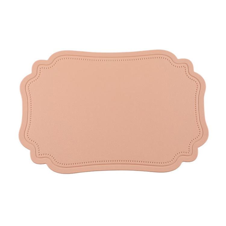 Retro PVC Heat-insulating  Home Use Table Mat, Rectangle Burgundy, Rectangle Pink, Rectangle Grey, Rectangle Beige, Rectangle Light Blue, Rectangle Green, Rectangle Black, Rectangle Coffee, Rectangle Orange, Irregular Shape Pink, Irregular Shape Grey  ...