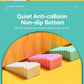 Assorted ribbed PVC door stoppers with non-slip bottom in white, pink, and green