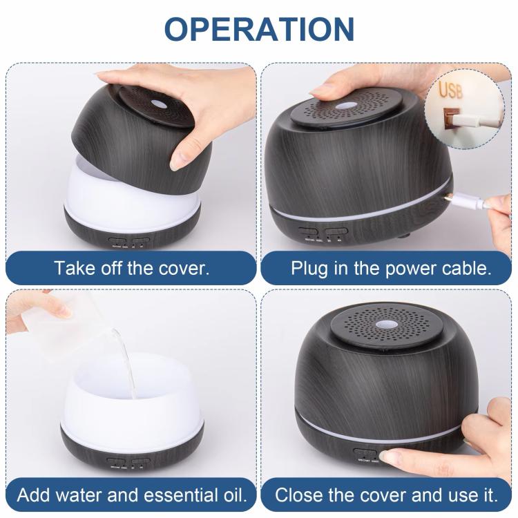 SS13 Colorful Wood Grain 300ml Aroma Diffuser with Remote Control
