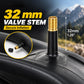 Black inner tube with gold valve stem threads