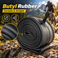 Black inner tube coil with valve stem