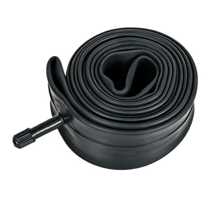 Black bicycle inner tube roll with valve stem, for 28/29-inch wheels