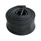 Rolled black bicycle inner tube with valve stem on top