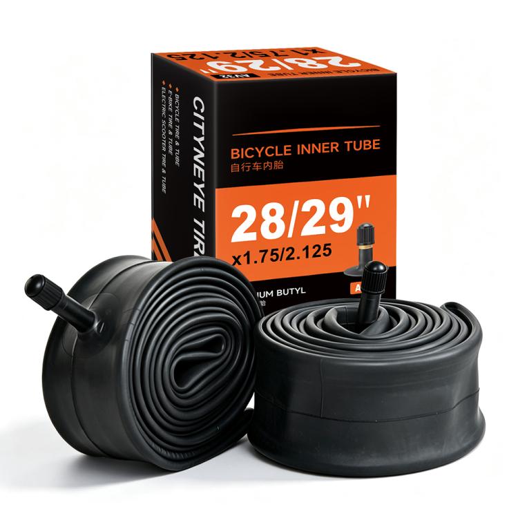 Bicycle inner tube 28/29 x 1.75-2.125 with valve stem, black rubber
