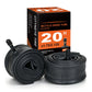 Black bicycle inner tube pack with multiple coiled tubes and AV32 American valve stems.