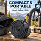 Rolled black 29-inch inner tube with American valve stem (AV48) beside gear