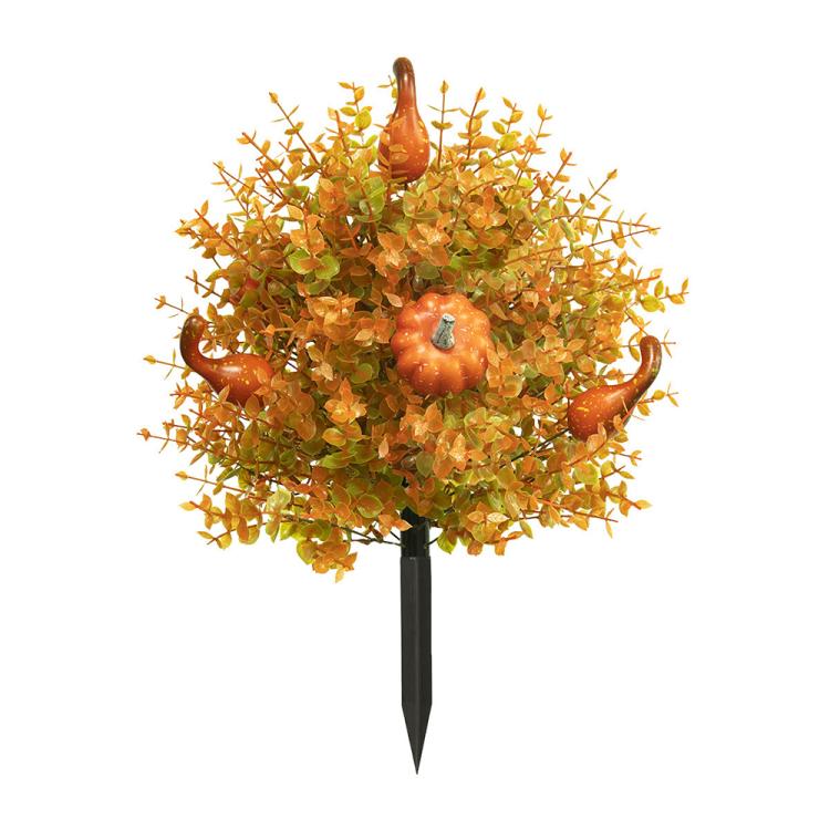 Artificial Fall Pumpkin Tree Stakes Decorative Garden Stake