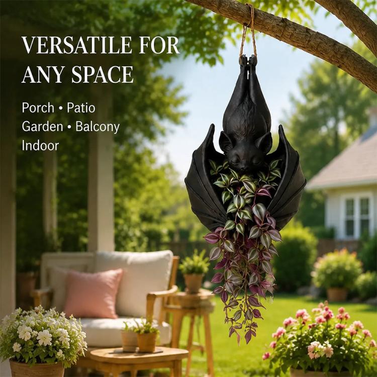 Hanging Bat Plant Pot Halloween Decoration, Small, Large
