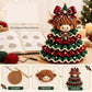 Crochet Christmas tree DIY kit with Highland cattle character, finished crocheted ornament