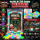 Multicolor glow-in-the-dark pebbles 400-count pack with day/night feature panels