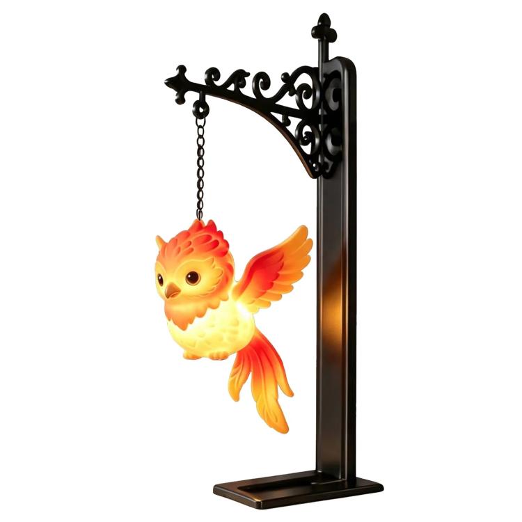 Hanging Bookshelf Night Light, Flame Hawk, Owl, Elk