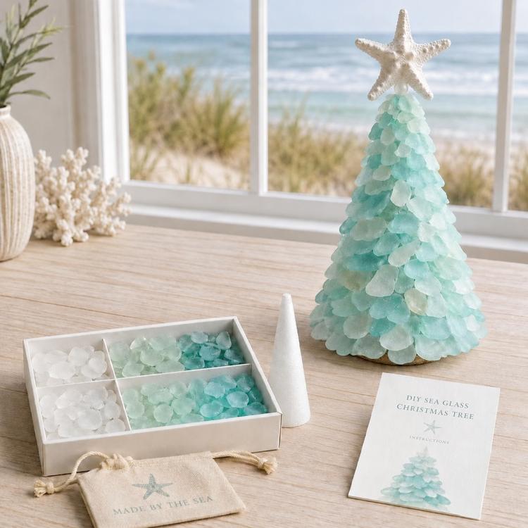 DIY Sea Glass Christmas Tree Craft kit, Type A, Type B, Type C, Type D, Type E