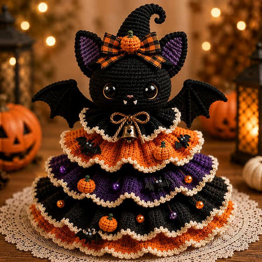 Halloween Crochet Tabletop Decor DIY Kit, Bat, Highland Cow, Black Cat, Fox, Dachshund, Owl, Pumpkin, Witch, Ghost