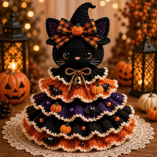 Halloween Crochet Tabletop Decor DIY Kit, Bat, Highland Cow, Black Cat, Fox, Dachshund, Owl, Pumpkin, Witch, Ghost