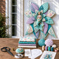 Oversized quilt bow sewing kit with aqua mermaid quilt bow design and supplies