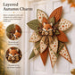 Woodland fox quilt bow with layered quilt petals and stitched fabric button center
