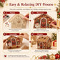 DIY kit instructions for assembling a rhinestone and pearl beaded Christmas house