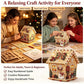 Beaded Christmas house craft kit with patterned panels and accessory beads