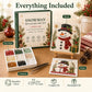 Snowman sea glass art kit set with board, guide, tweezers, and color compartments