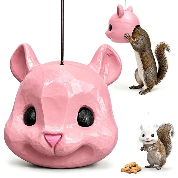Big Funny Animal Squirrel Head Feeder for Outdoor Garden
