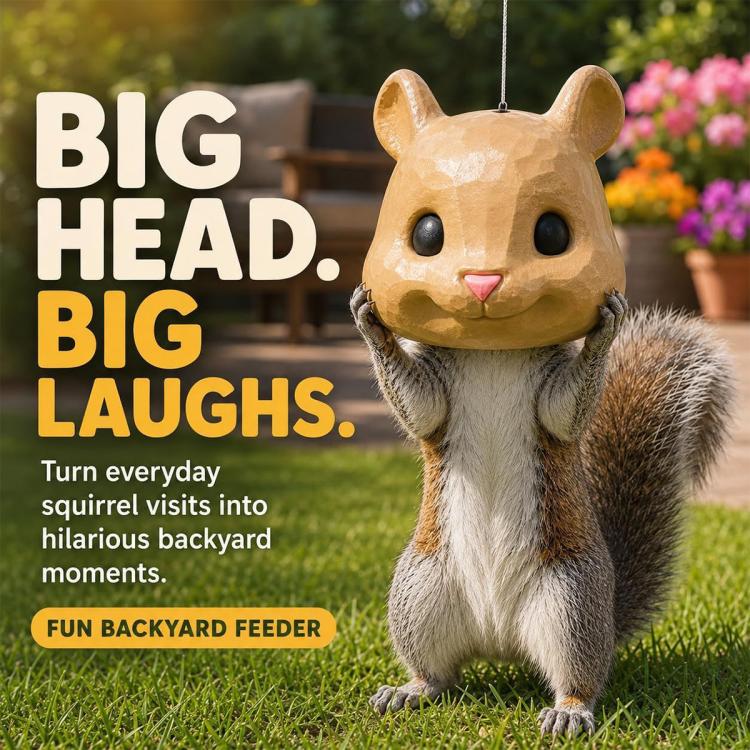 Big Funny Animal Squirrel Head Feeder for Outdoor Garden