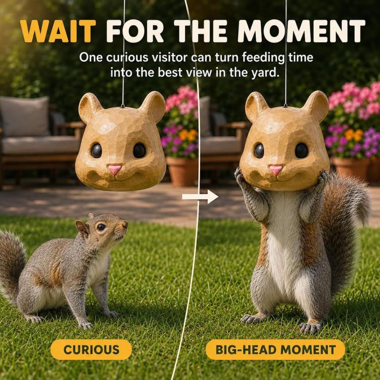 Big Funny Animal Squirrel Head Feeder for Outdoor Garden