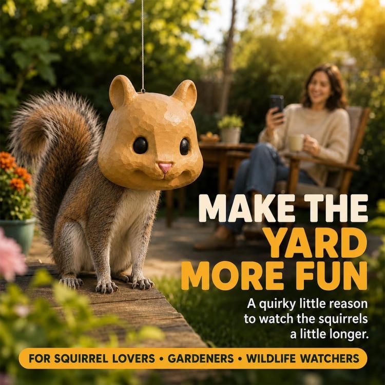 Big Funny Animal Squirrel Head Feeder for Outdoor Garden
