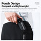 Compact black tool pouch with snap tab opening for quick access to bicycle tools