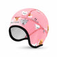 Kids winter fleece thermal cap with face opening, pink animal print