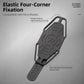 Black silicone bike phone holder with elastic four-corner fixation and anti-slip texture