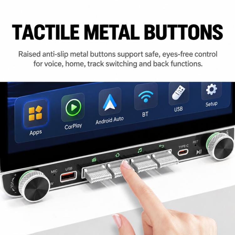10.1 inch IPS Double-DIN Car MP5 Player Wireless CarPlay/Android Auto Bluetooth HD Display