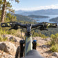 Pair of green-and-yellow speckled honeycomb MTB handlebar grips with anti-slip grip