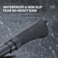 Black honeycomb MTB handlebar grips with water droplets for waterproof non-slip grip