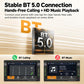 In-dash MP5 receiver with touchscreen showing Bluetooth music and calling icons