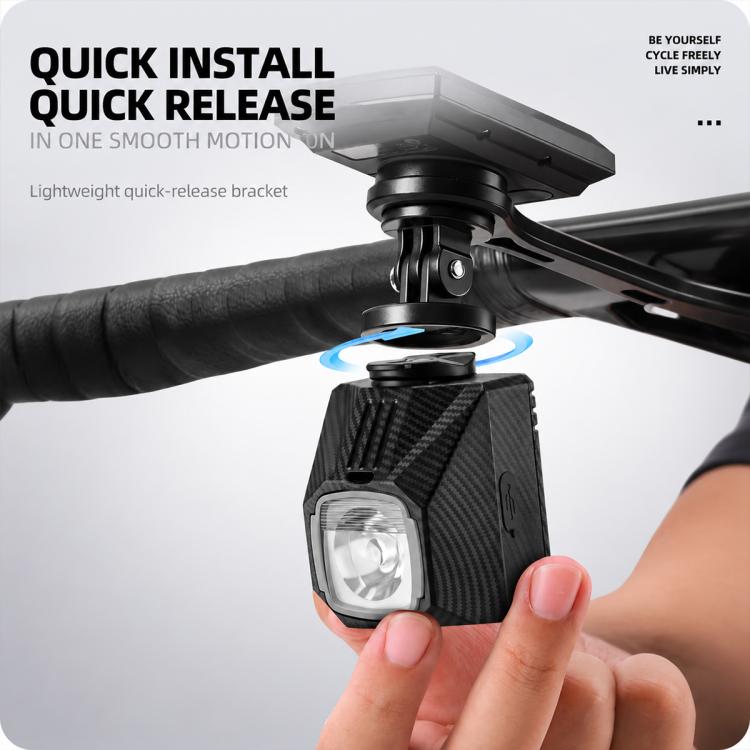 WEST BIKING Under Mount Carbon Fiber Bike Front Light Cycling Headlight