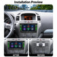 In-dash car MP5 player touchscreen display with dashboard controls