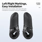 Left and right black thumb rest grips with perforated pads and ring mount