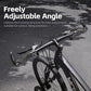 Freely adjustable angle black thumb rest bar grips mounted on mountain bike handlebar