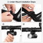 Under-mount bike headlight bracket installation steps with mounting hands.