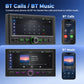 Car stereo with Bluetooth calls and music playback controls on screen