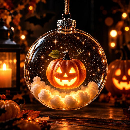 Halloween Decorative Glowing Sphere, Pumpkin, Ghost, Hat Black Cat, Little Witch, Black Cat Spider Web, Skull, Moon