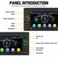 Car MP5 player stereo front panel with control buttons and tuning dials