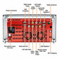 Car MP5 player rear panel with multiple audio, video, and USB ports