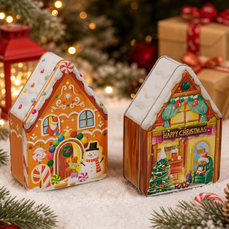 Tinplate Storage Boxes Biscuit Boxes Candy Boxes Gift Boxes, Christmas Tree, Snowman