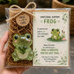 Emotional support glass frog animal gift in clear box with message card