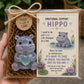 Emotional support glass hippopotamus animal gift in clear box with message card