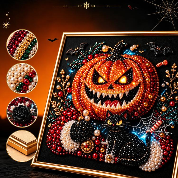 Dark Halloween Diamond Painting Kit, 20cm  Frameless, 30cm Frameless, 20cm With Frame, 30cm With Frame